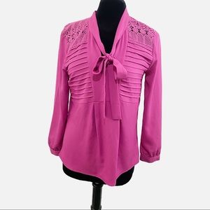 💋3/$20💋 Adiva Lightweight Crochet Blouse Solid Pink